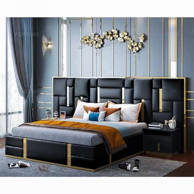 King-Size Upholstered Bed Frame